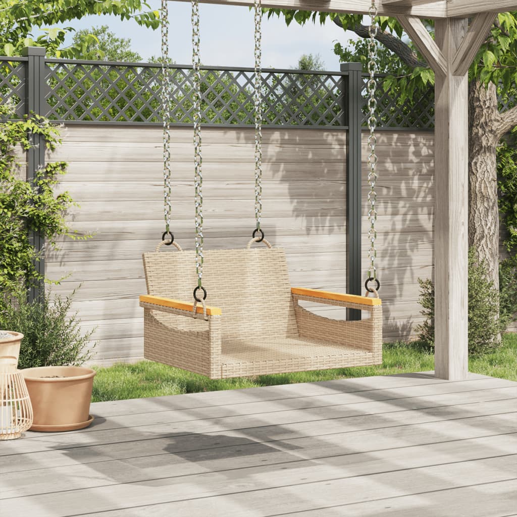vidaXL Bancă de balansoar, bej, 63x62x40 cm, poliratan vidaXL Bancă de balansoar, bej, 63x62x40 cm, poliratan