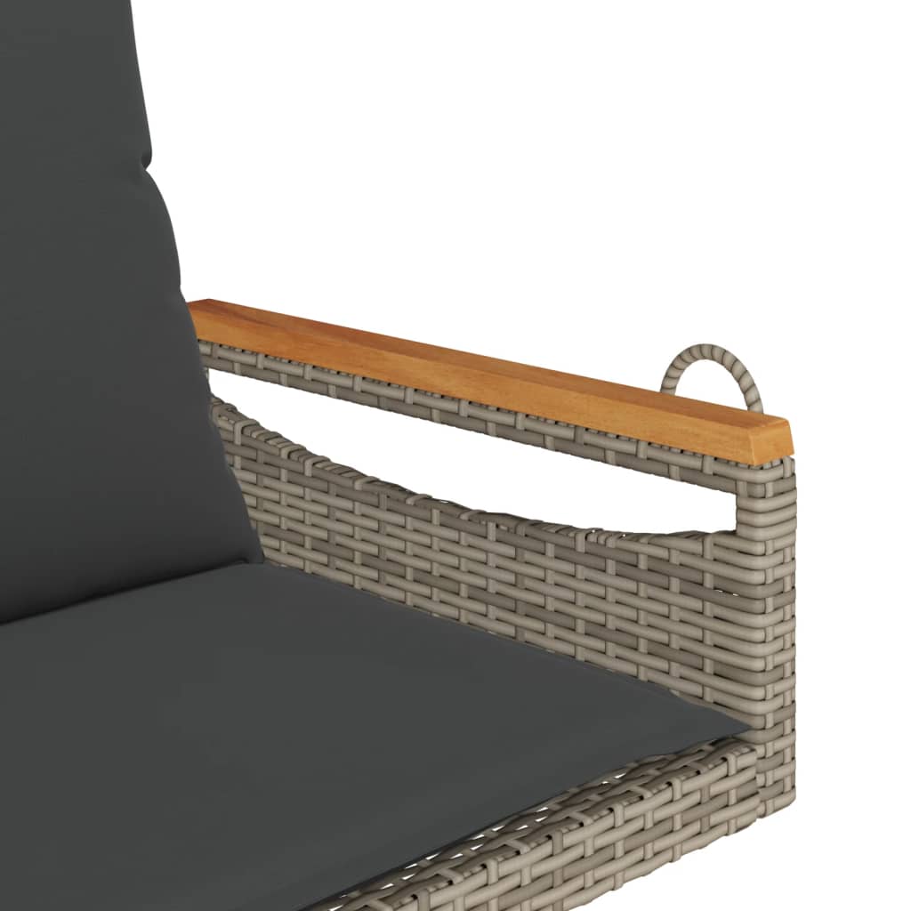 vidaXL Bancă de balansoar cu perne, gri, 63x62x40 cm, poliratan vidaXL Bancă de balansoar cu perne, gri, 63x62x40 cm, poliratan