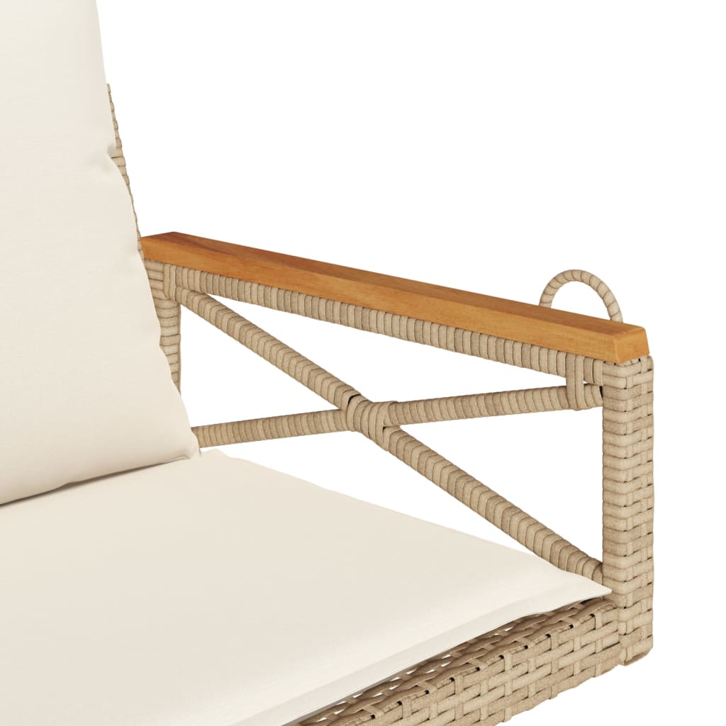 vidaXL Bancă de balansoar cu perne, bej, 63x62x40 cm, poliratan vidaXL Bancă de balansoar cu perne, bej, 63x62x40 cm, poliratan