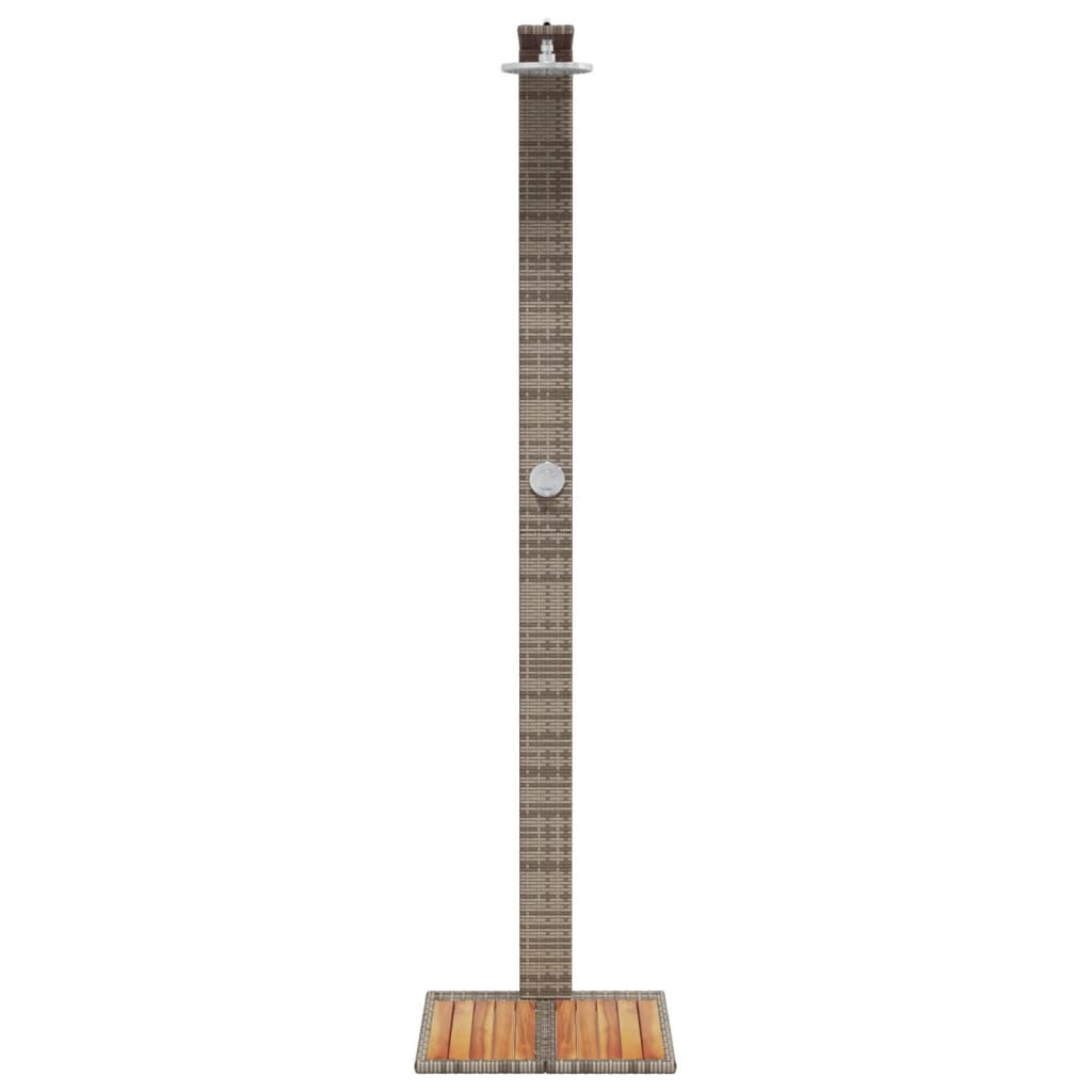 vidaXL Duș de exterior, gri, 50x55x224 cm, poliratan și lemn acacia vidaXL Duș de exterior, gri, 50x55x224 cm, poliratan și lemn acacia