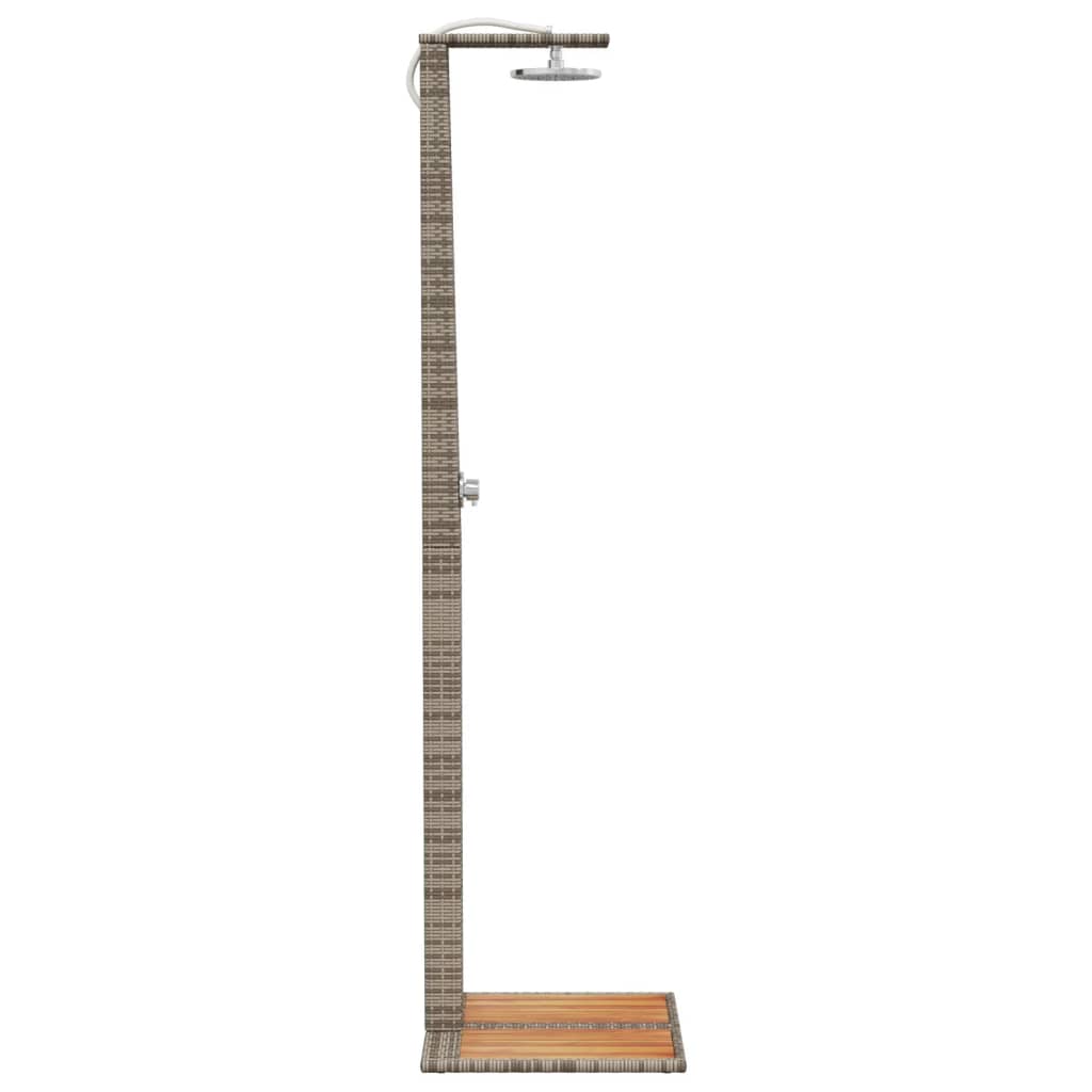 vidaXL Duș de exterior, gri, 50x55x224 cm, poliratan și lemn acacia vidaXL Duș de exterior, gri, 50x55x224 cm, poliratan și lemn acacia