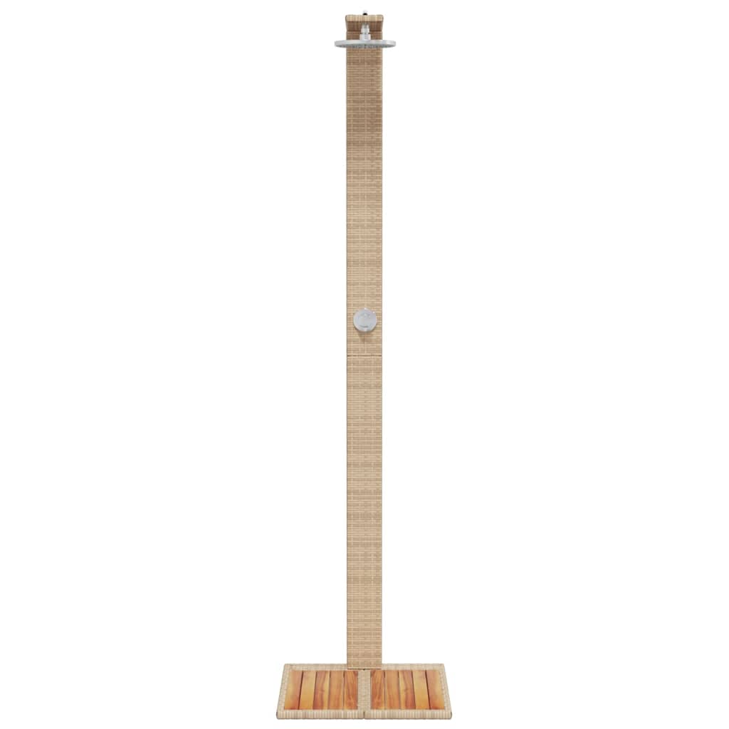vidaXL Duș de exterior, bej, 50x55x224 cm, poliratan și lemn acacia vidaXL Duș de exterior, bej, 50x55x224 cm, poliratan și lemn acacia