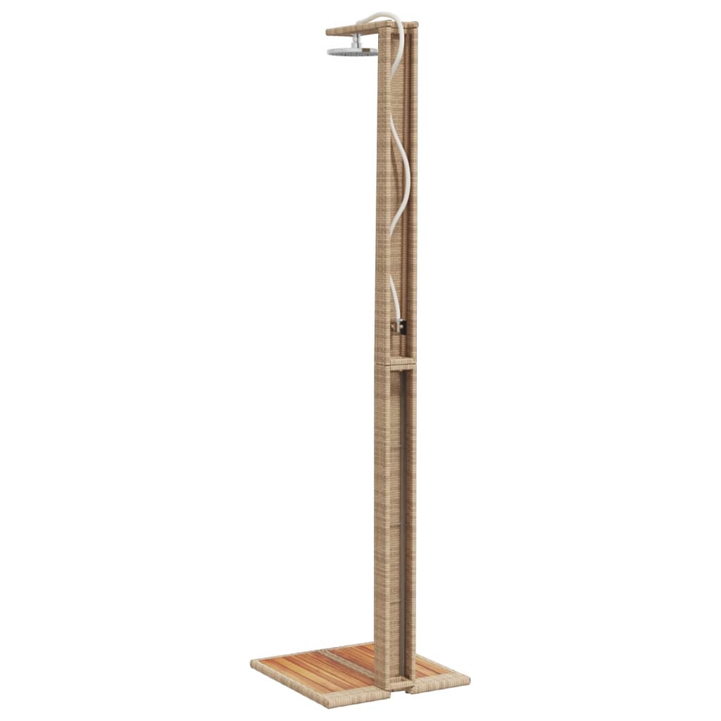 vidaXL Duș de exterior, bej, 50x55x224 cm, poliratan și lemn acacia vidaXL Duș de exterior, bej, 50x55x224 cm, poliratan și lemn acacia