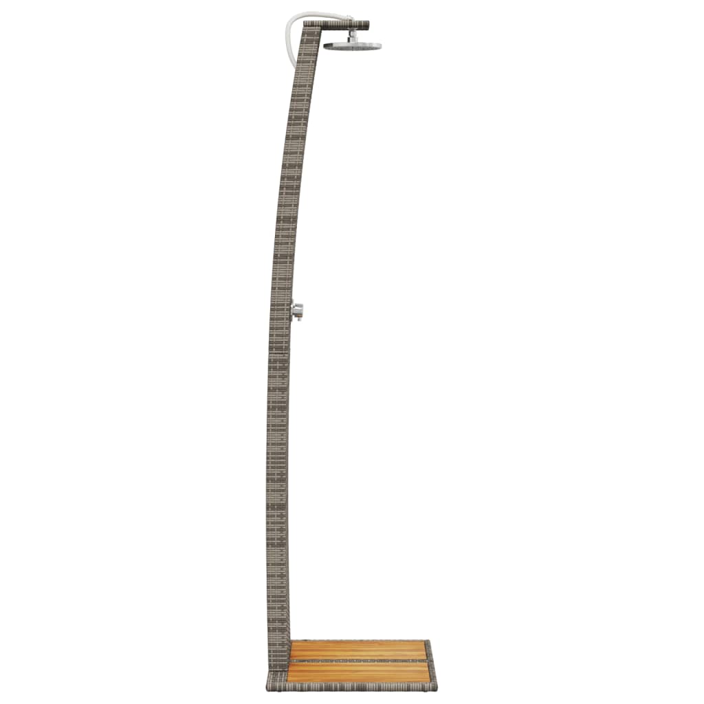 vidaXL Duș de exterior, gri, 55x60x224 cm, poliratan și lemn acacia vidaXL Duș de exterior, gri, 55x60x224 cm, poliratan și lemn acacia