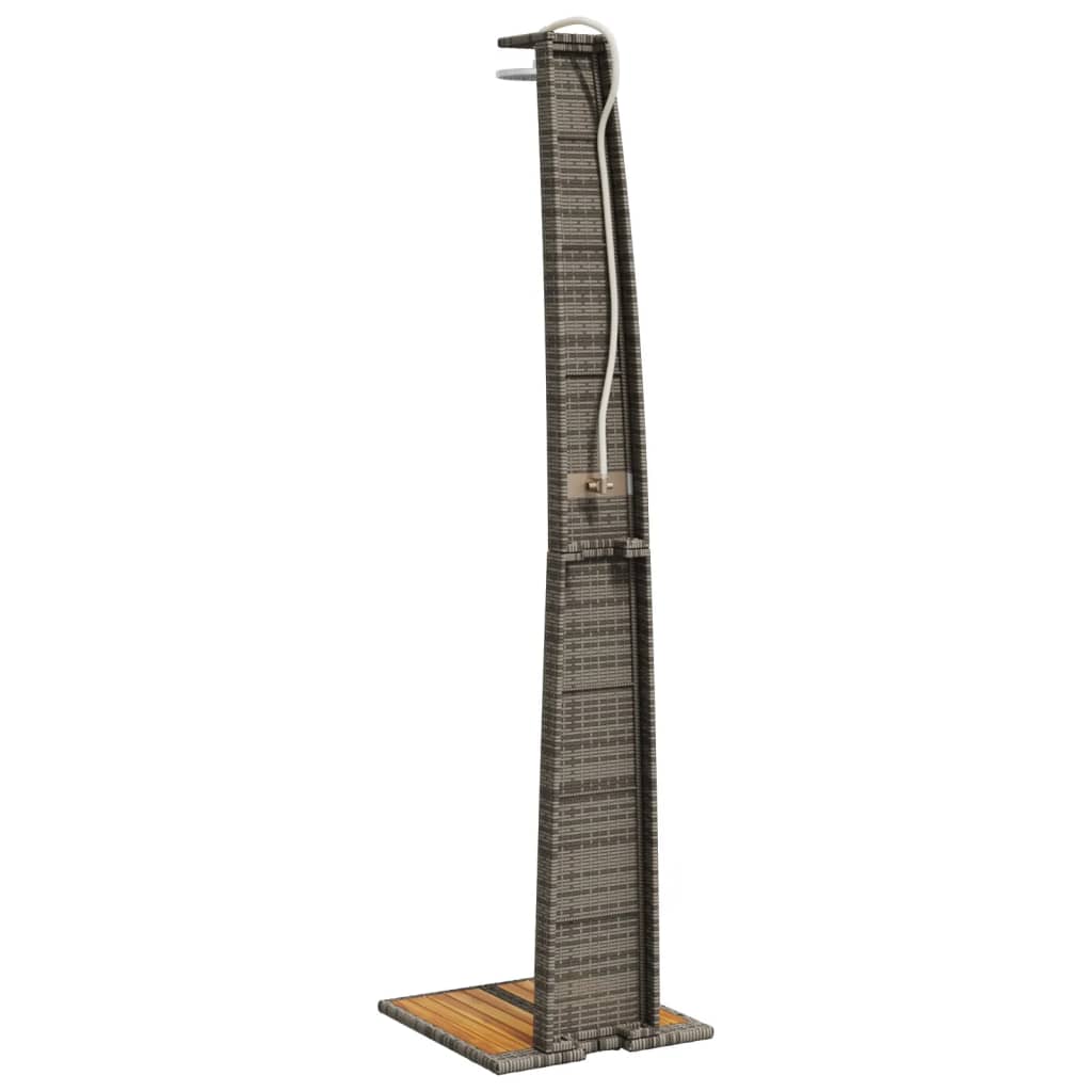 vidaXL Duș de exterior, gri, 55x60x224 cm, poliratan și lemn acacia vidaXL Duș de exterior, gri, 55x60x224 cm, poliratan și lemn acacia