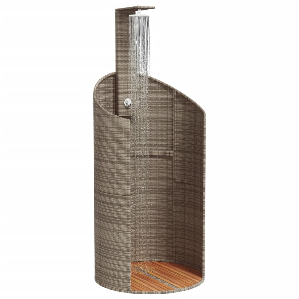 vidaXL Duș de exterior, gri, 100x100x241,5 cm, poliratan/lemn acacia vidaXL Duș de exterior, gri, 100x100x241,5 cm, poliratan/lemn acacia