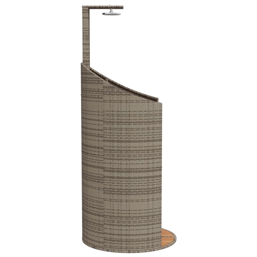 vidaXL Duș de exterior, gri, 100x100x241,5 cm, poliratan/lemn acacia vidaXL Duș de exterior, gri, 100x100x241,5 cm, poliratan/lemn acacia