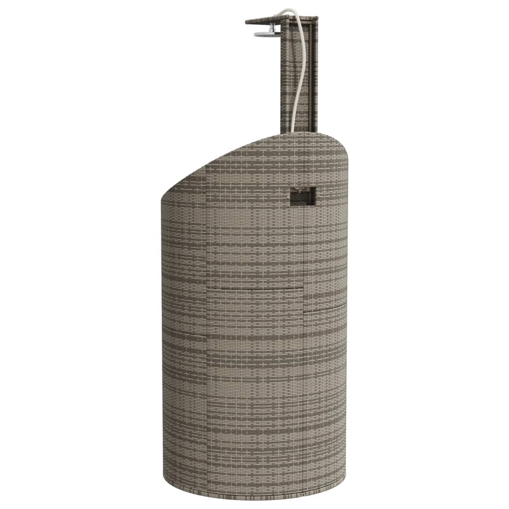 vidaXL Duș de exterior, gri, 100x100x241,5 cm, poliratan/lemn acacia vidaXL Duș de exterior, gri, 100x100x241,5 cm, poliratan/lemn acacia