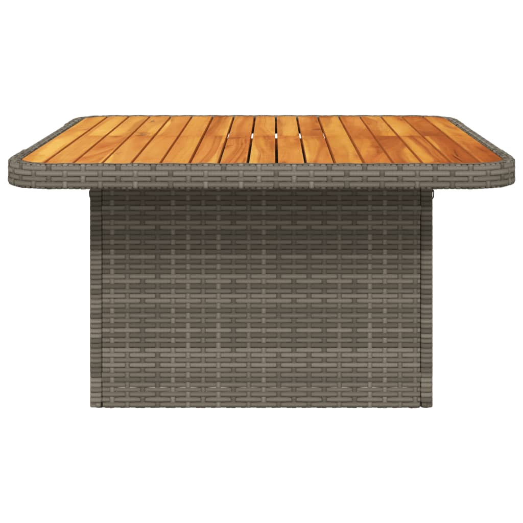 vidaXL Masă de grădină, gri, 80x80x71 cm, poliratan și lemn de acacia