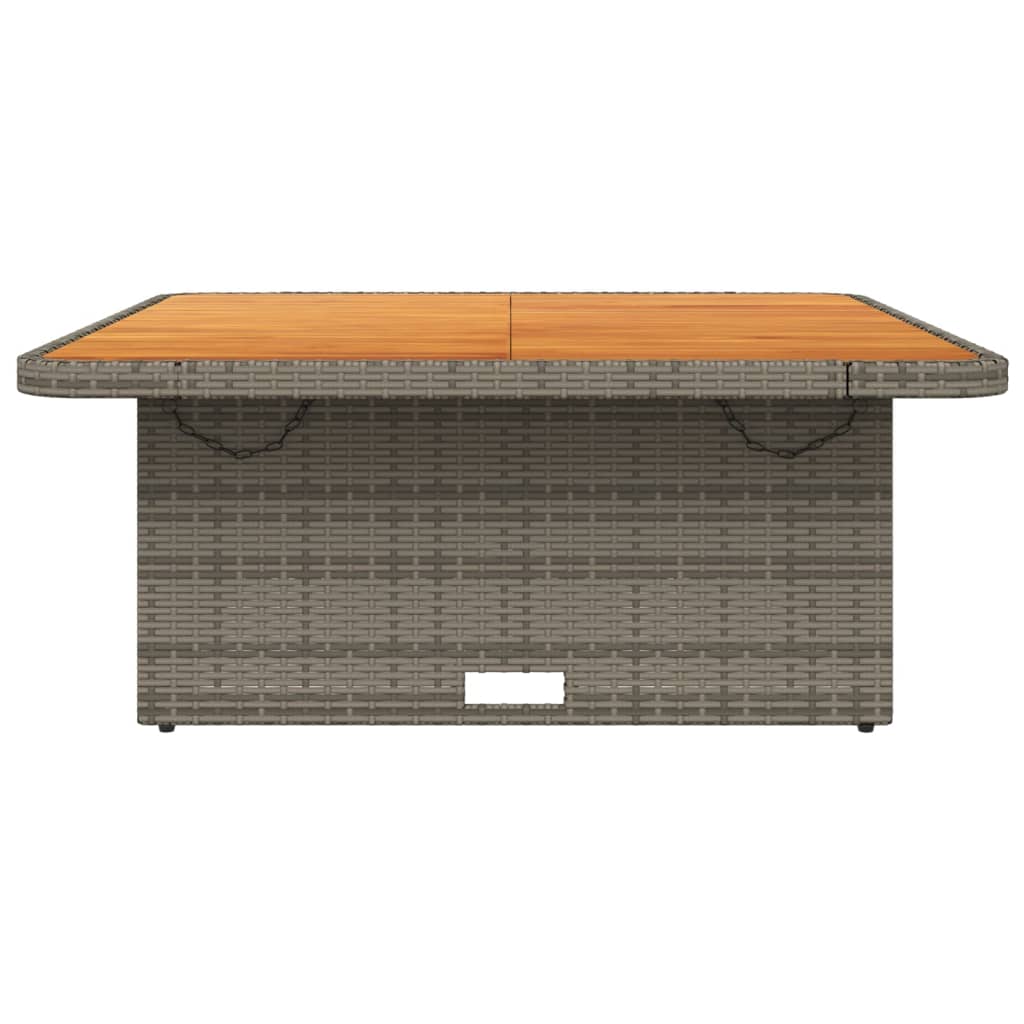 vidaXL Masă de grădină, gri, 110x110x71 cm, poliratan și lemn acacia