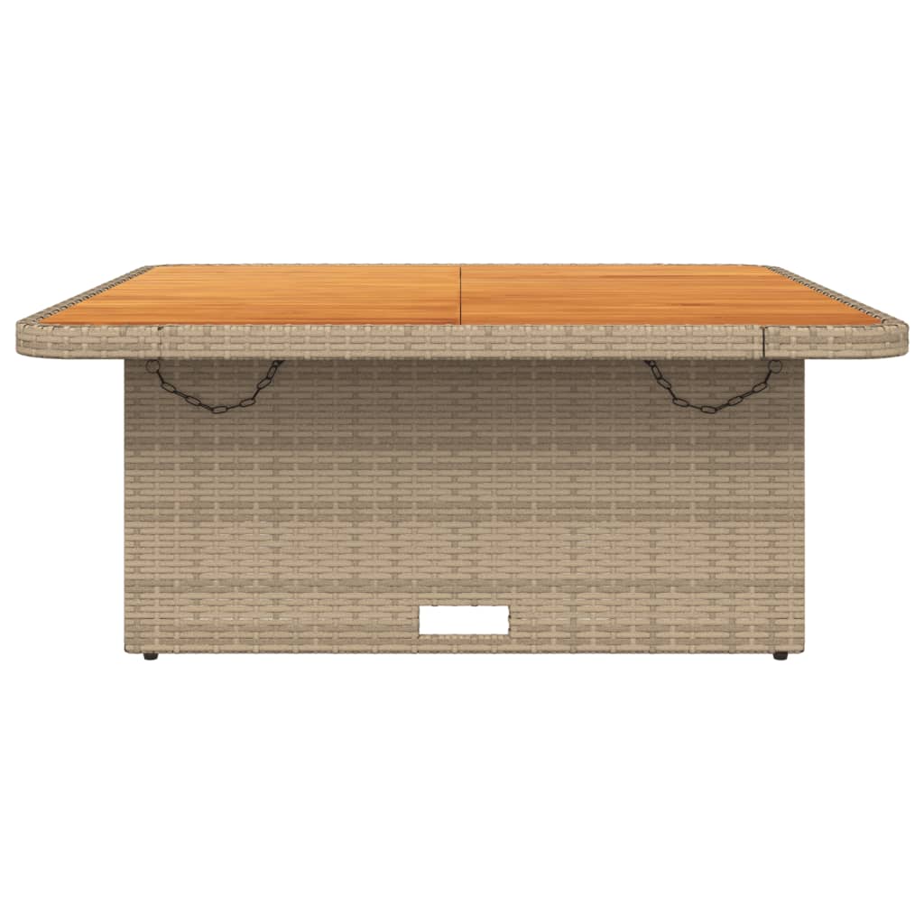 vidaXL Masă de grădină, bej, 110x110x71 cm, poliratan și lemn acacia vidaXL Masă de grădină, bej, 110x110x71 cm, poliratan și lemn acacia
