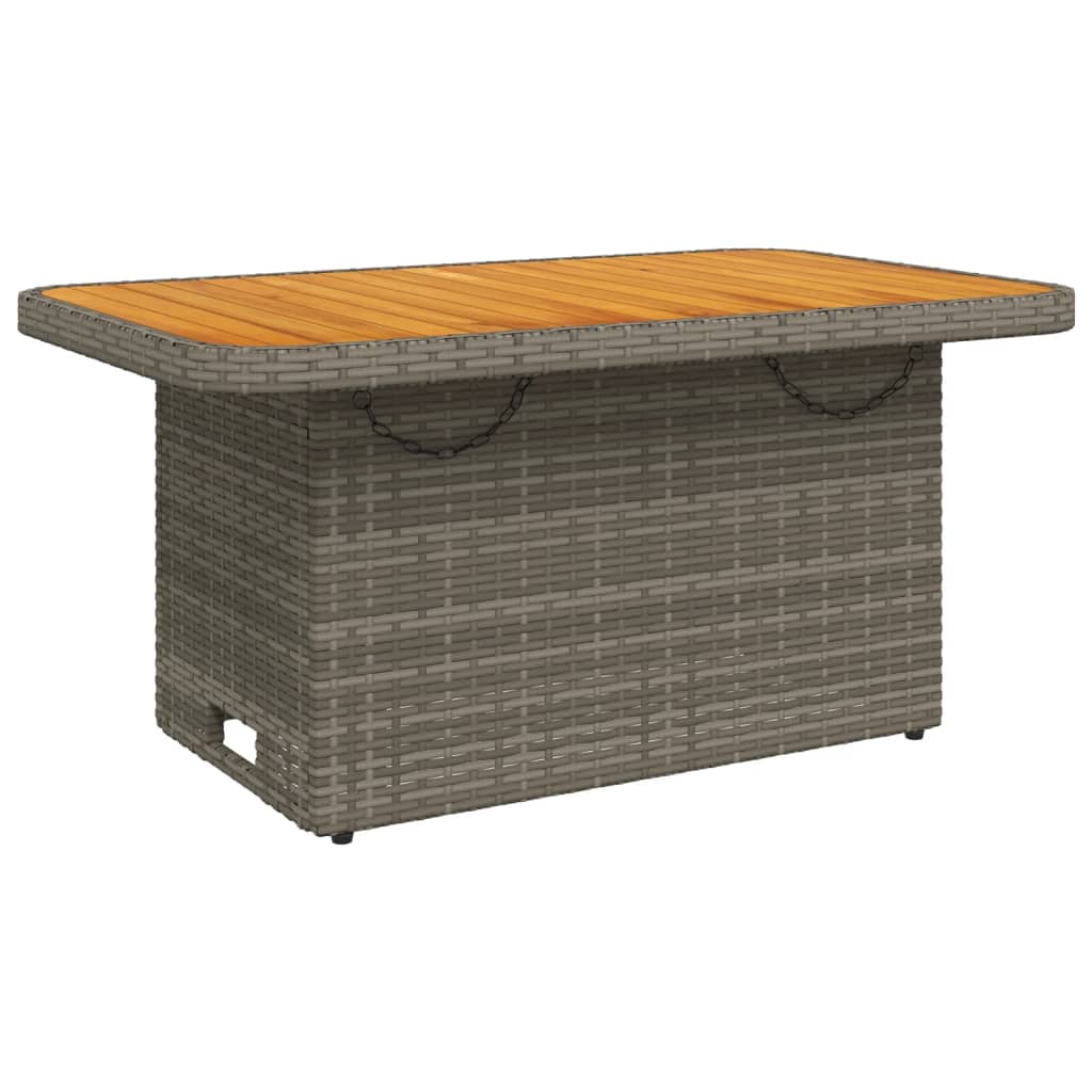 vidaXL Masă de grădină, gri, 90x55x71 cm, poliratan și lemn de acacia