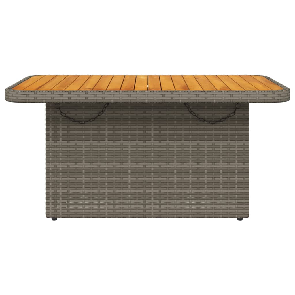 vidaXL Masă de grădină, gri, 90x55x71 cm, poliratan și lemn de acacia