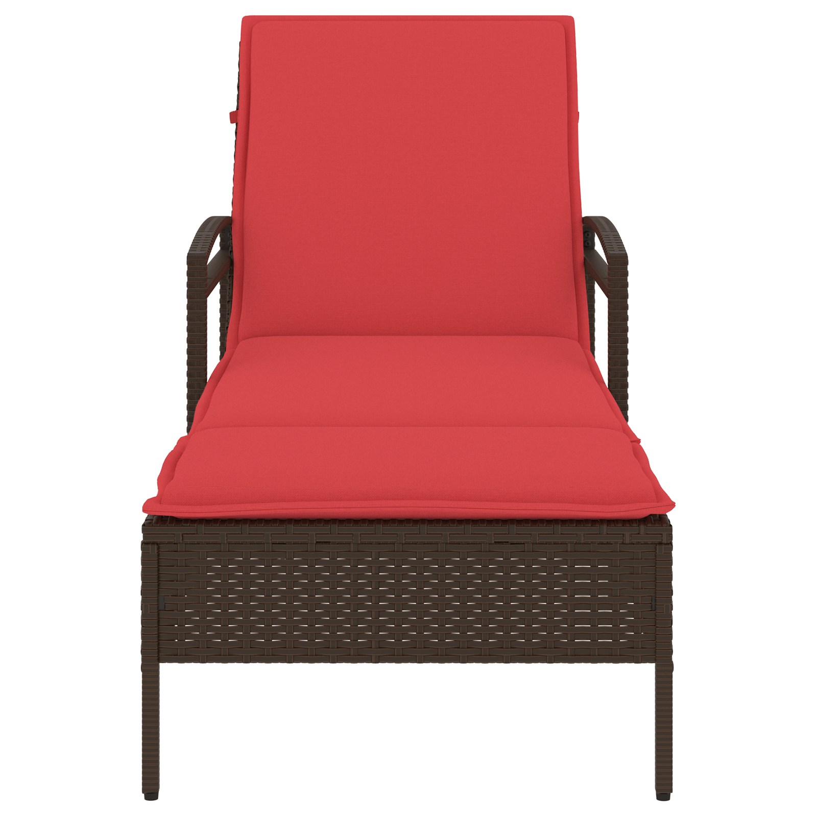 vidaXL Șezlong cu pernă maro 63x200x81 cm, poliratan (doar SUA) vidaXL Șezlong cu pernă maro 63x200x81 cm, poliratan (doar SUA)