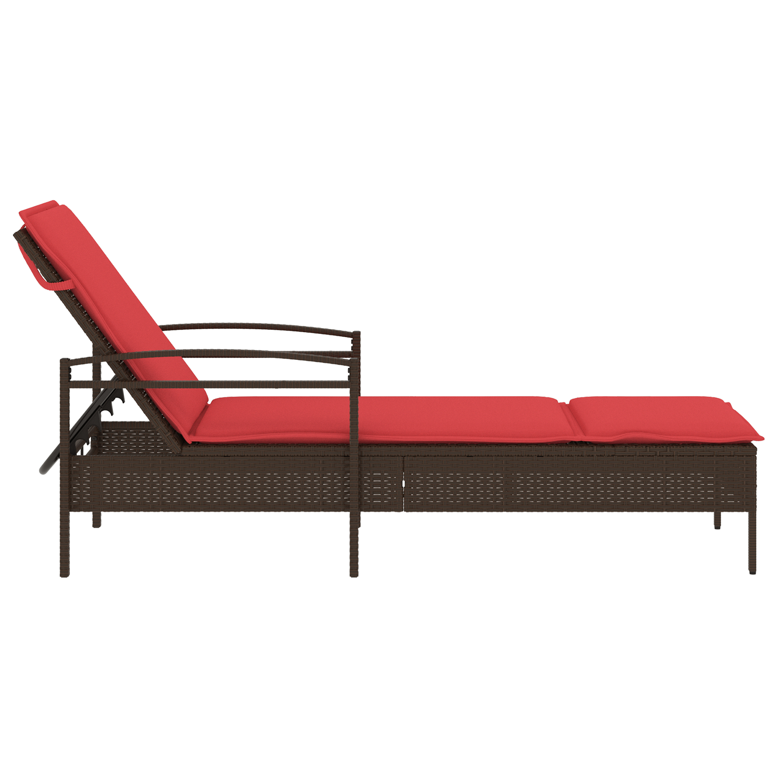 vidaXL Șezlong cu pernă maro 63x200x81 cm, poliratan (doar SUA) vidaXL Șezlong cu pernă maro 63x200x81 cm, poliratan (doar SUA)
