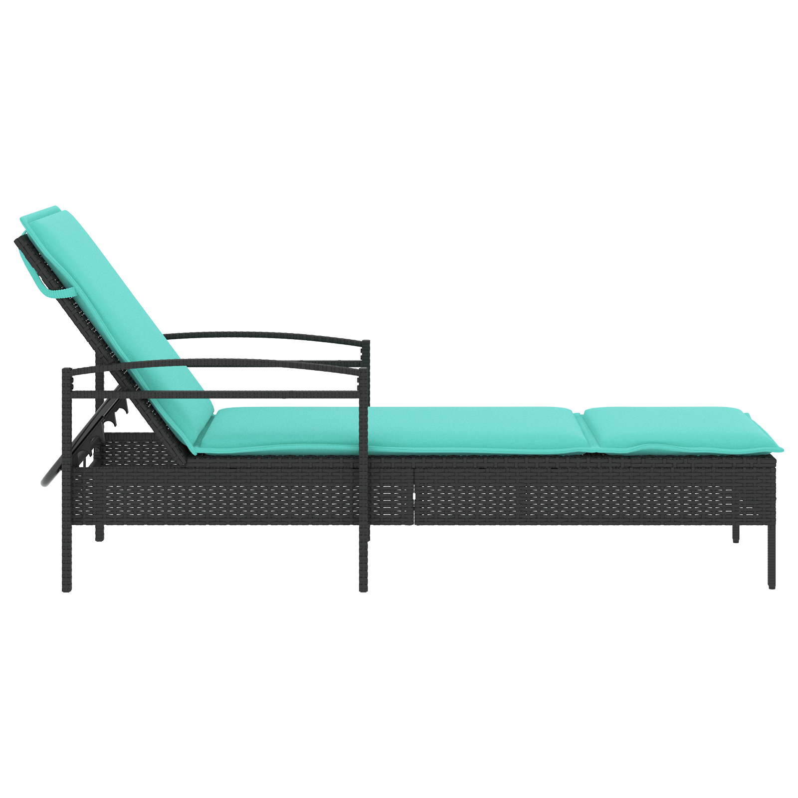 vidaXL Șezlong cu pernă, negru, 63x200x81 cm, poliratan (doar SUA)