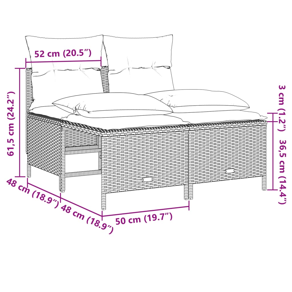 vidaXL Set canapea de grădină cu perne, 4 piese, gri, poliratan vidaXL Set canapea de grădină cu perne, 4 piese, gri, poliratan