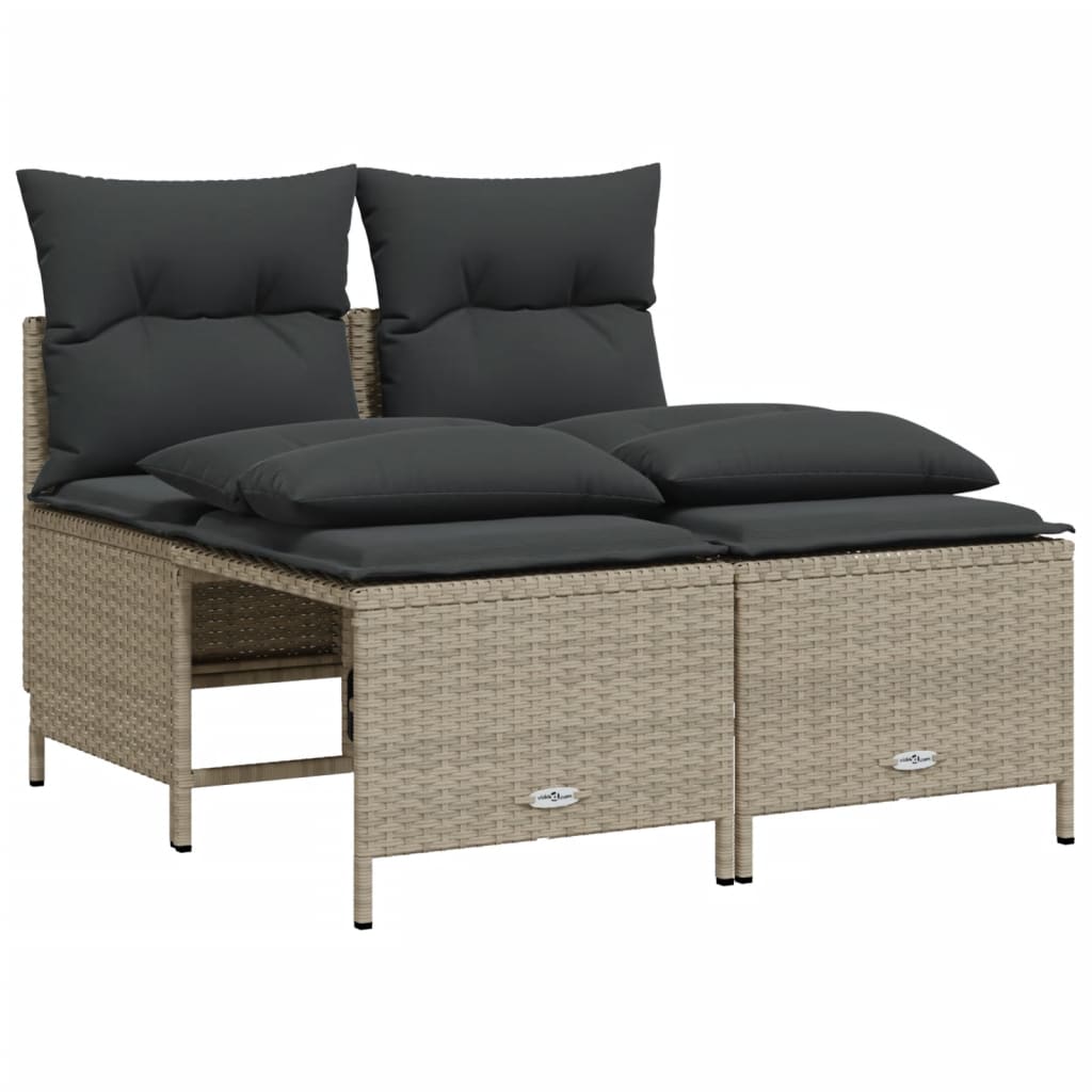 vidaXL Set canapea de grădină cu perne, 4 piese, gri deschis poliratan vidaXL Set canapea de grădină cu perne, 4 piese, gri deschis poliratan