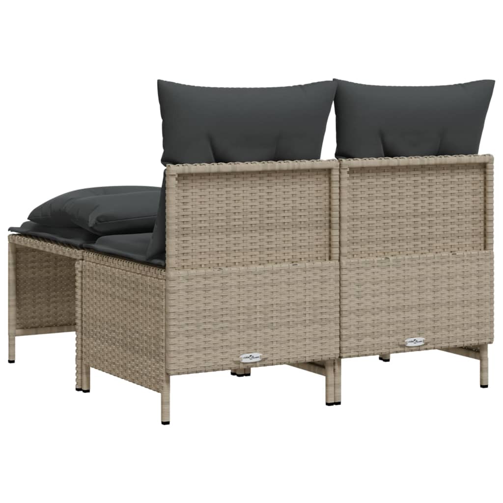 vidaXL Set canapea de grădină cu perne, 4 piese, gri deschis poliratan vidaXL Set canapea de grădină cu perne, 4 piese, gri deschis poliratan