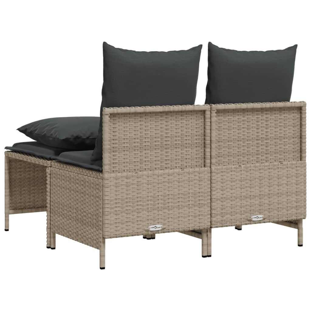 vidaXL Set canapea de grădină cu perne, 4 piese, gri deschis poliratan vidaXL Set canapea de grădină cu perne, 4 piese, gri deschis poliratan