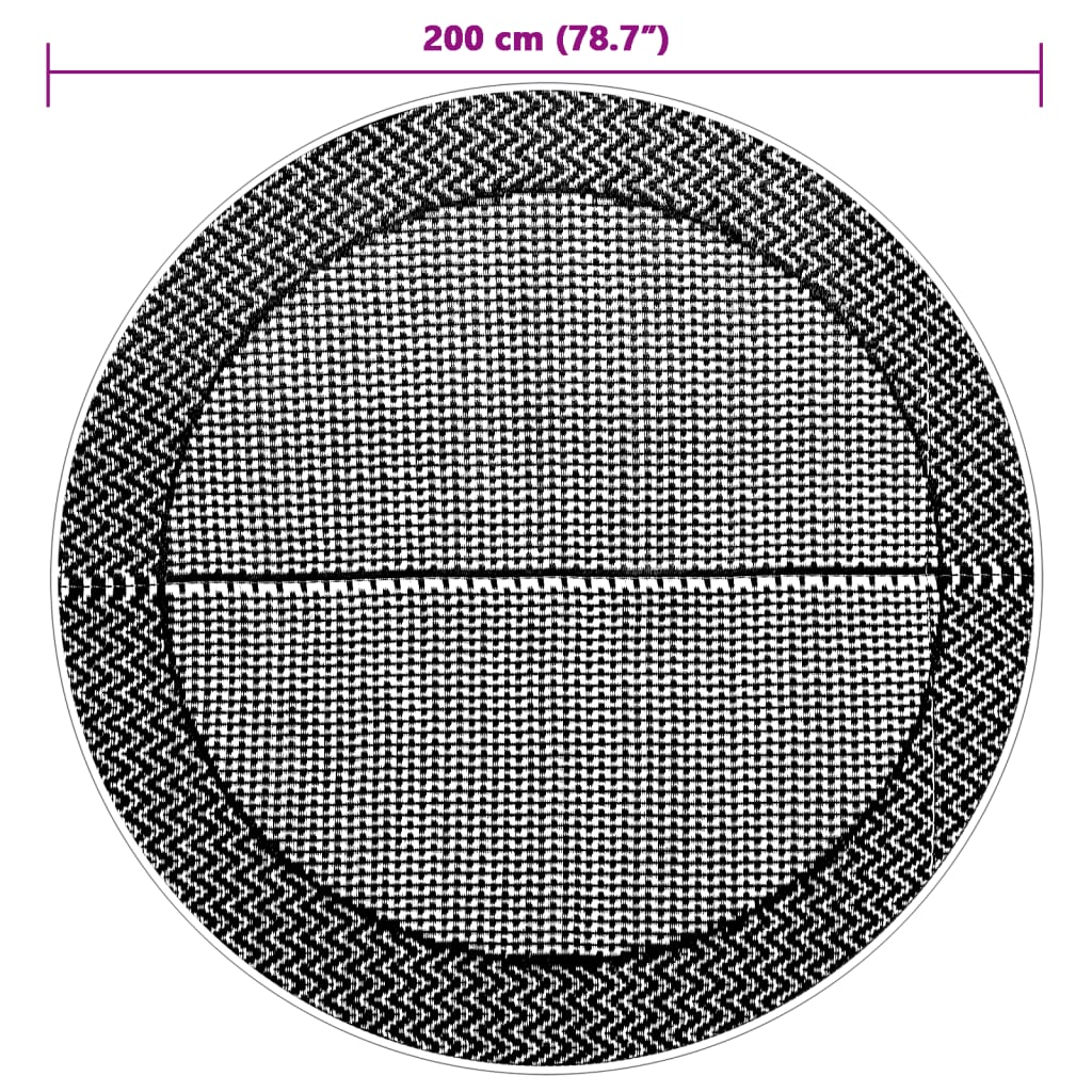vidaXL Covor de exterior, ARAKIL gri, Ø200 cm, PP vidaXL Covor de exterior, ARAKIL gri, Ø200 cm, PP