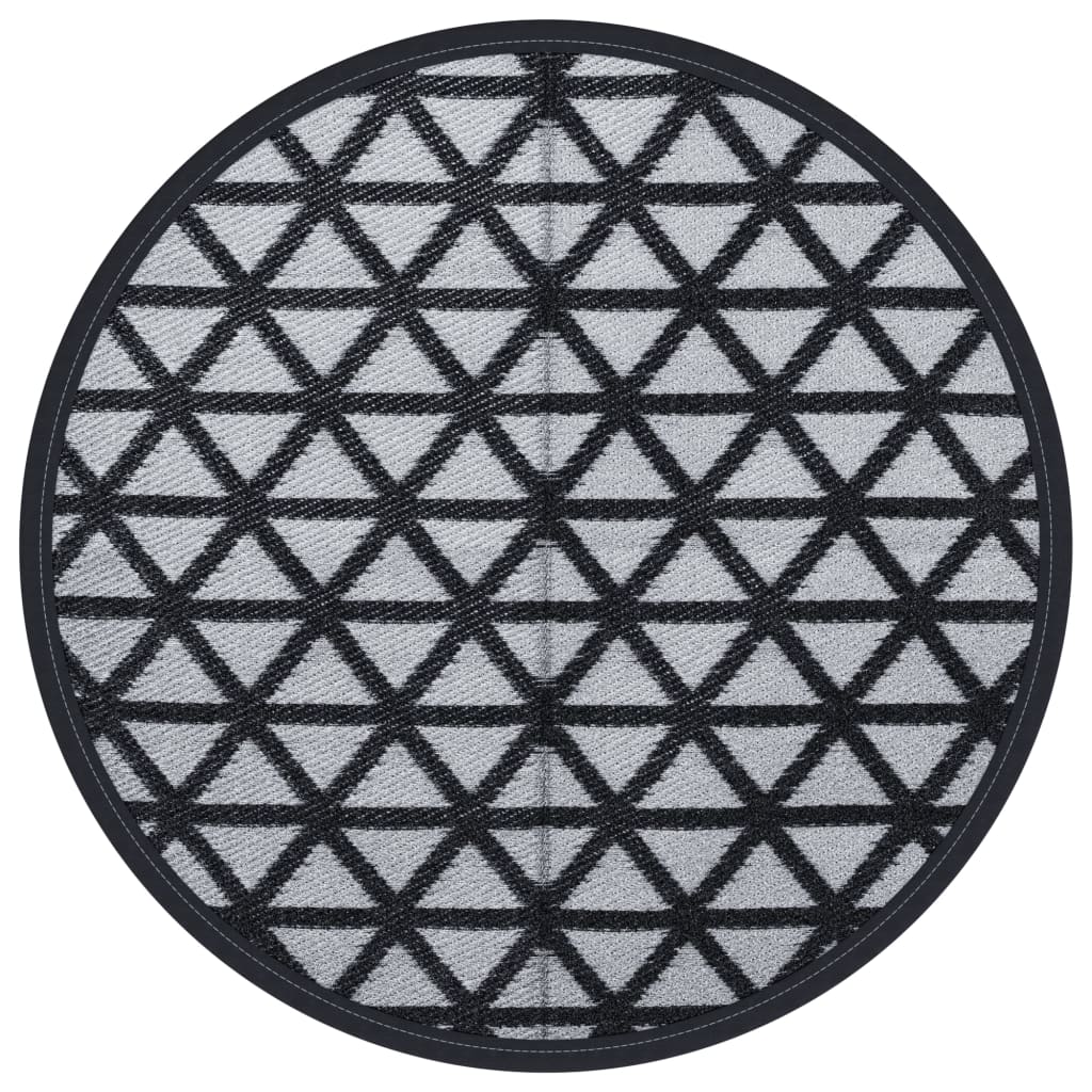 vidaXL Covor de exterior, ARAKIL negru, Ø120 cm, PP vidaXL Covor de exterior, ARAKIL negru, Ø120 cm, PP