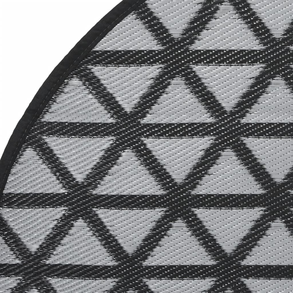 vidaXL Covor de exterior, ARAKIL negru, Ø120 cm, PP vidaXL Covor de exterior, ARAKIL negru, Ø120 cm, PP