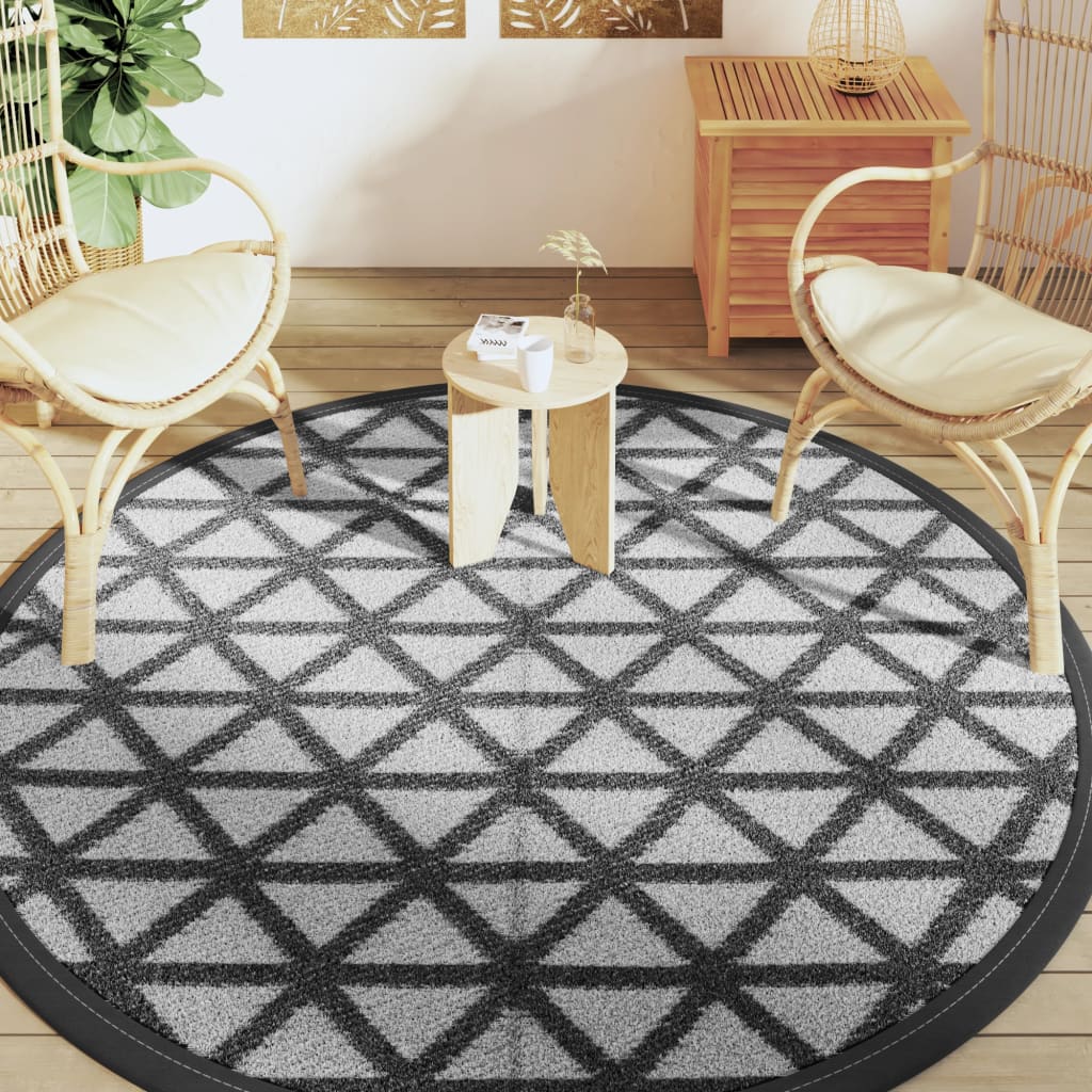 vidaXL Covor de exterior, ARAKIL negru, Ø200 cm, PP vidaXL Covor de exterior, ARAKIL negru, Ø200 cm, PP