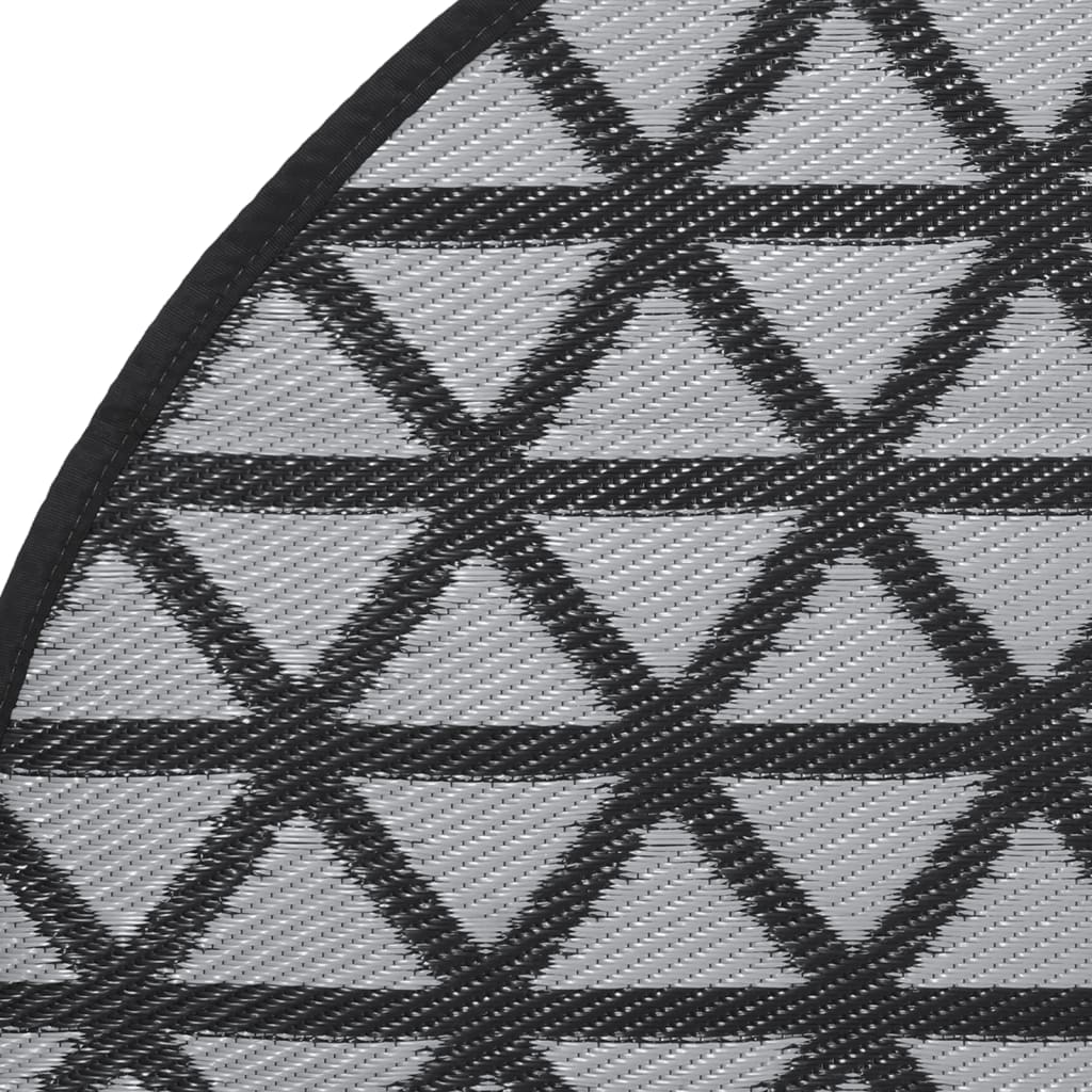 vidaXL Covor de exterior, ARAKIL negru, Ø200 cm, PP vidaXL Covor de exterior, ARAKIL negru, Ø200 cm, PP