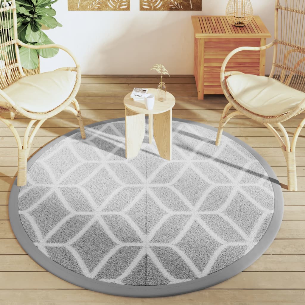 vidaXL Covor de exterior, ARAKIL gri, Ø160 cm, PP