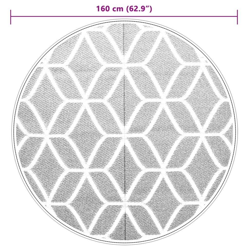 vidaXL Covor de exterior, ARAKIL gri, Ø160 cm, PP