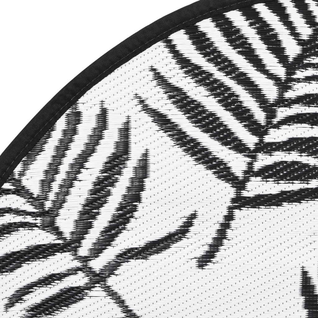 vidaXL Covor de exterior, ARAKIL alb și negru, Ø200 cm, PP