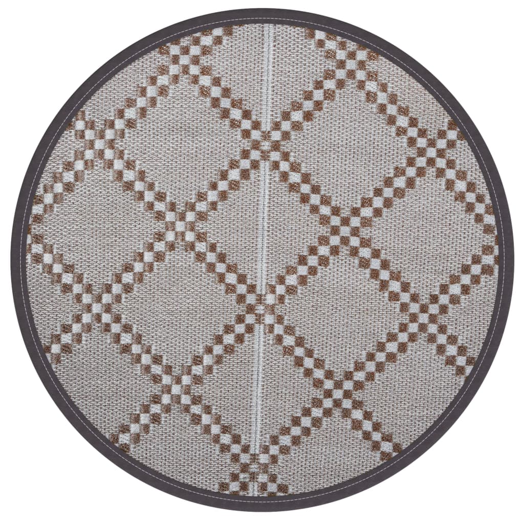 vidaXL Covor de exterior, ARAKIL maro, Ø120 cm, PP vidaXL Covor de exterior, ARAKIL maro, Ø120 cm, PP