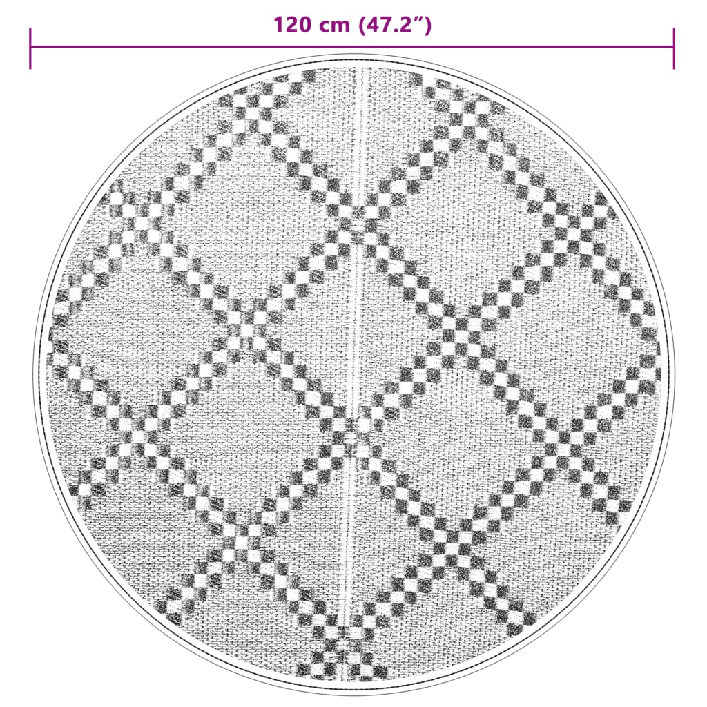 vidaXL Covor de exterior, ARAKIL maro, Ø120 cm, PP vidaXL Covor de exterior, ARAKIL maro, Ø120 cm, PP