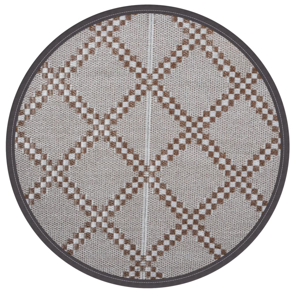 vidaXL Covor de exterior, ARAKIL maro, Ø160 cm, PP vidaXL Covor de exterior, ARAKIL maro, Ø160 cm, PP