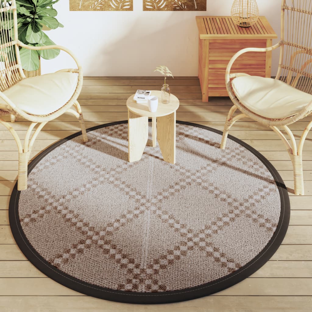 vidaXL Covor de exterior, ARAKIL maro, Ø160 cm, PP vidaXL Covor de exterior, ARAKIL maro, Ø160 cm, PP