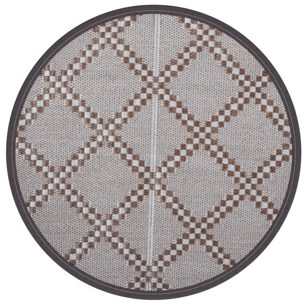 vidaXL Covor de exterior, ARAKIL maro, Ø200 cm, PP vidaXL Covor de exterior, ARAKIL maro, Ø200 cm, PP