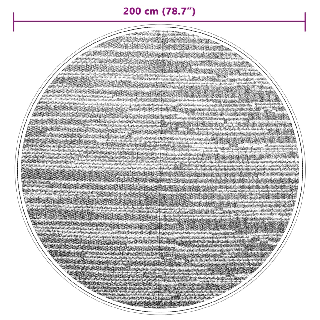 vidaXL Covor de exterior, ARAKIL gri, Ø200 cm, PP vidaXL Covor de exterior, ARAKIL gri, Ø200 cm, PP