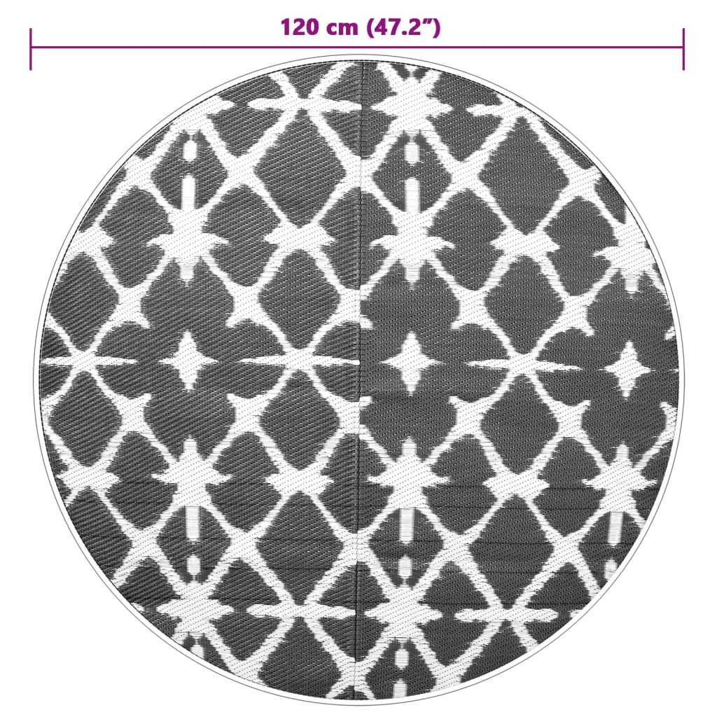 vidaXL Covor de exterior, ARAKIL albastru și alb, Ø120 cm, PP vidaXL Covor de exterior, ARAKIL albastru și alb, Ø120 cm, PP
