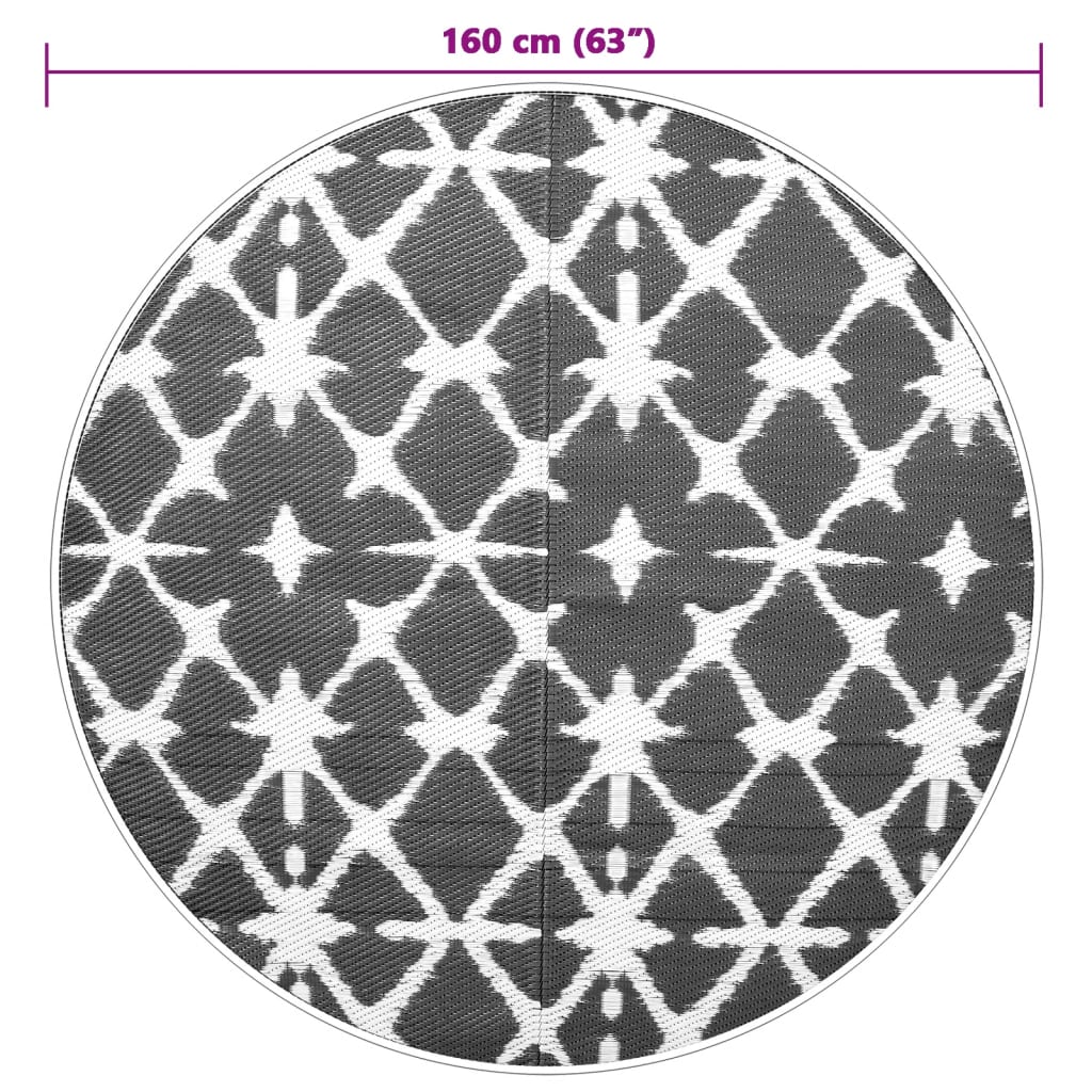 vidaXL Covor de exterior, ARAKIL albastru și alb, Ø160 cm, PP vidaXL Covor de exterior, ARAKIL albastru și alb, Ø160 cm, PP