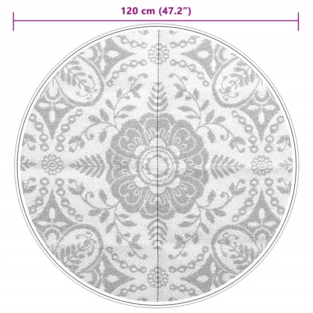 vidaXL Covor de exterior, ARAKIL gri deschis, Ø120 cm, PP vidaXL Covor de exterior, ARAKIL gri deschis, Ø120 cm, PP