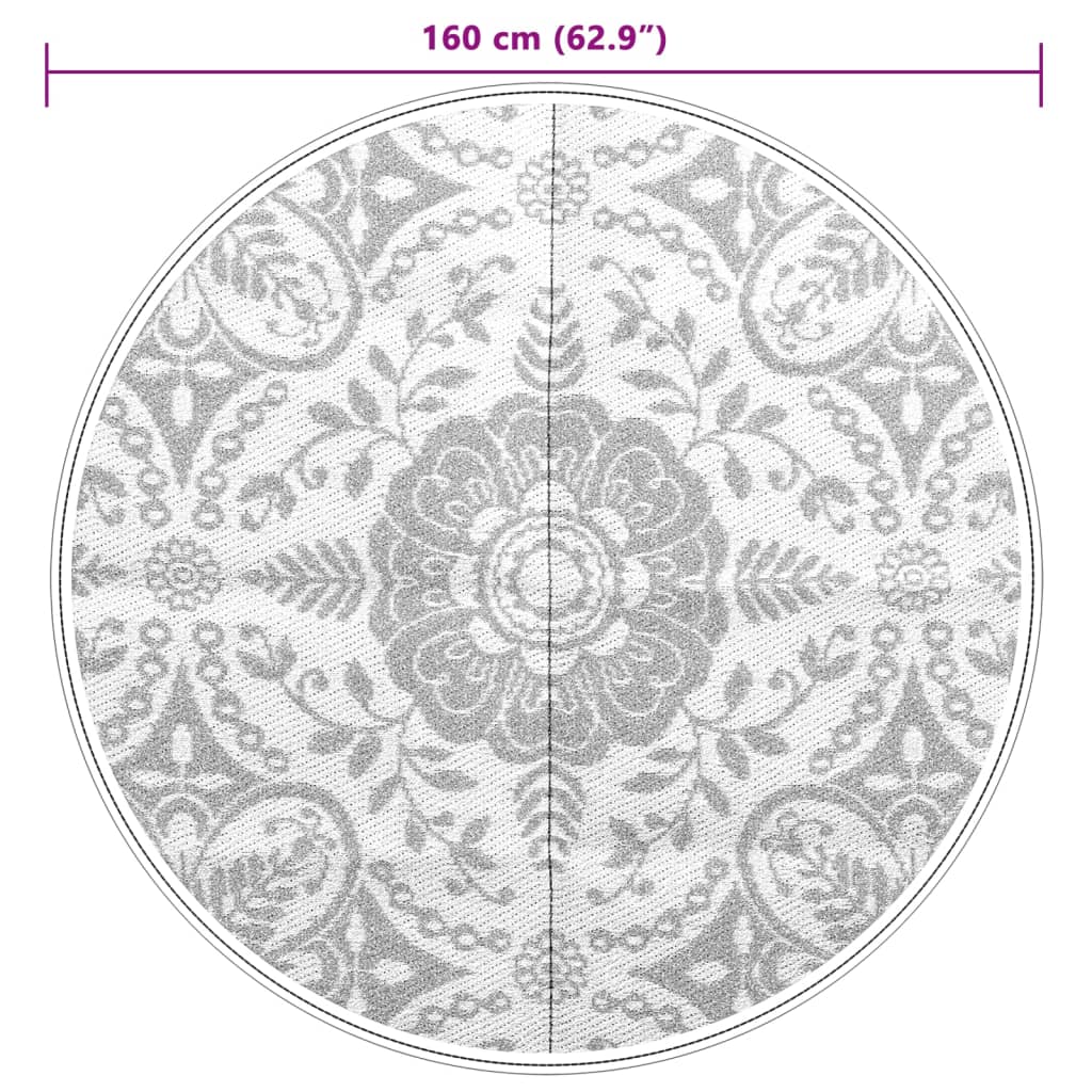 vidaXL Covor de exterior, ARAKIL gri deschis, Ø160 cm, PP vidaXL Covor de exterior, ARAKIL gri deschis, Ø160 cm, PP