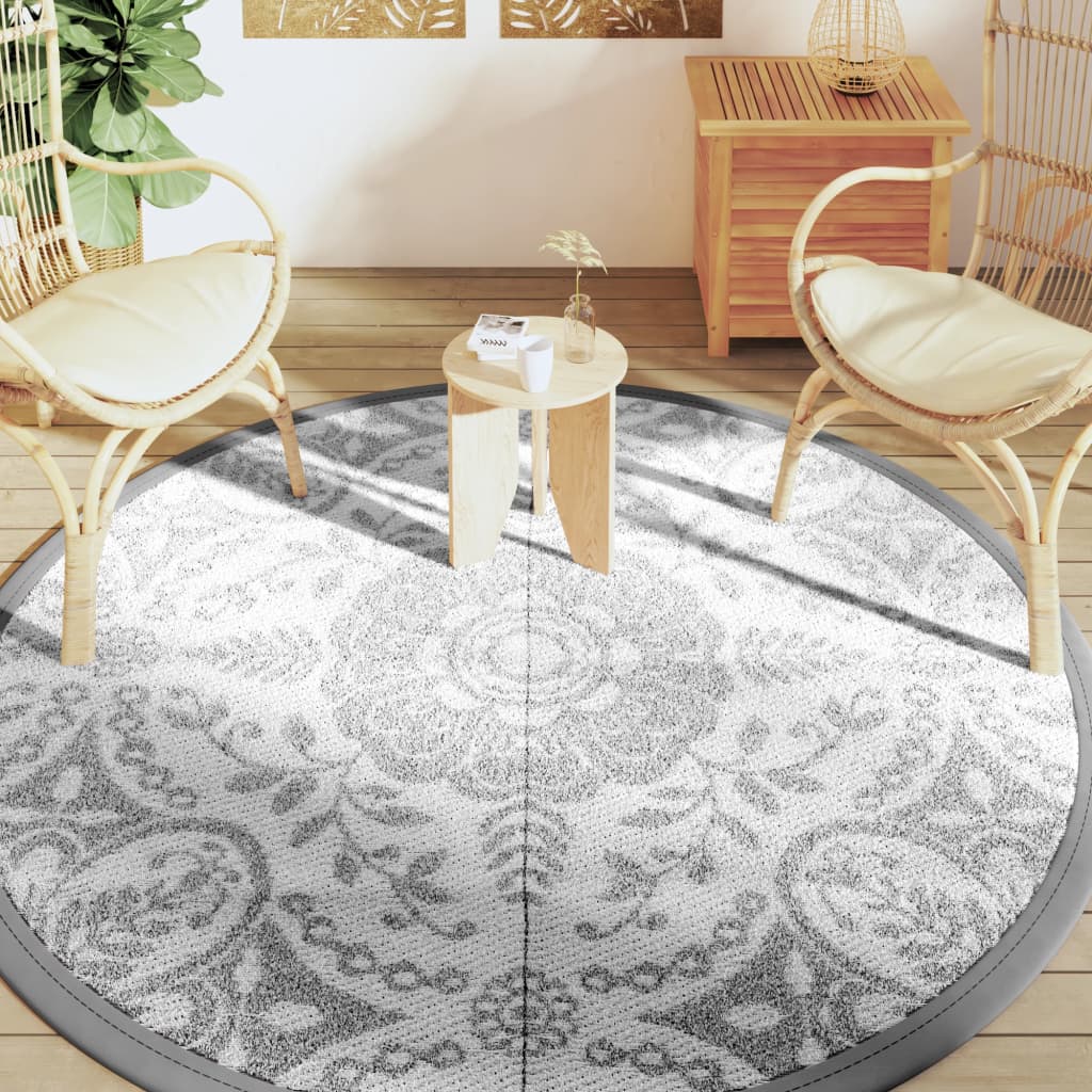 vidaXL Covor de exterior, ARAKIL gri deschis, Ø200 cm, PP vidaXL Covor de exterior, ARAKIL gri deschis, Ø200 cm, PP