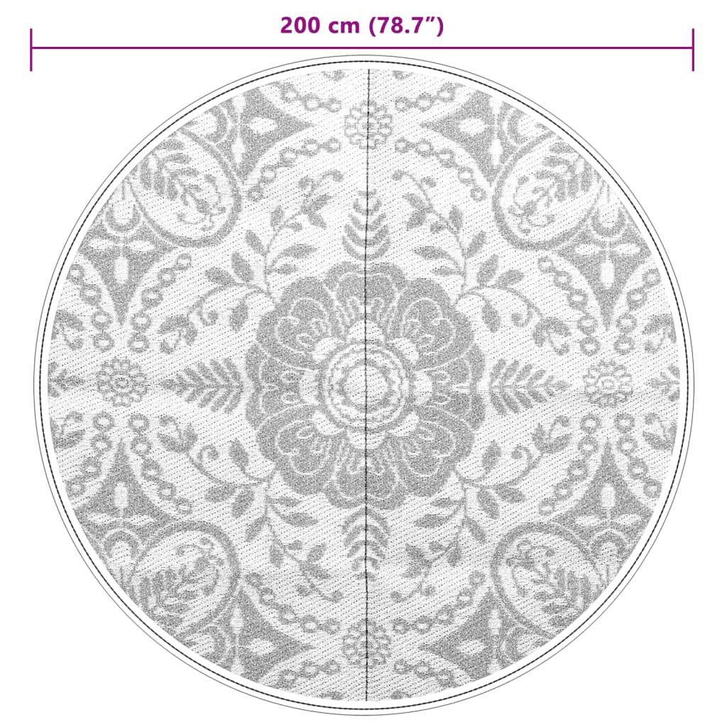 vidaXL Covor de exterior, ARAKIL gri deschis, Ø200 cm, PP vidaXL Covor de exterior, ARAKIL gri deschis, Ø200 cm, PP