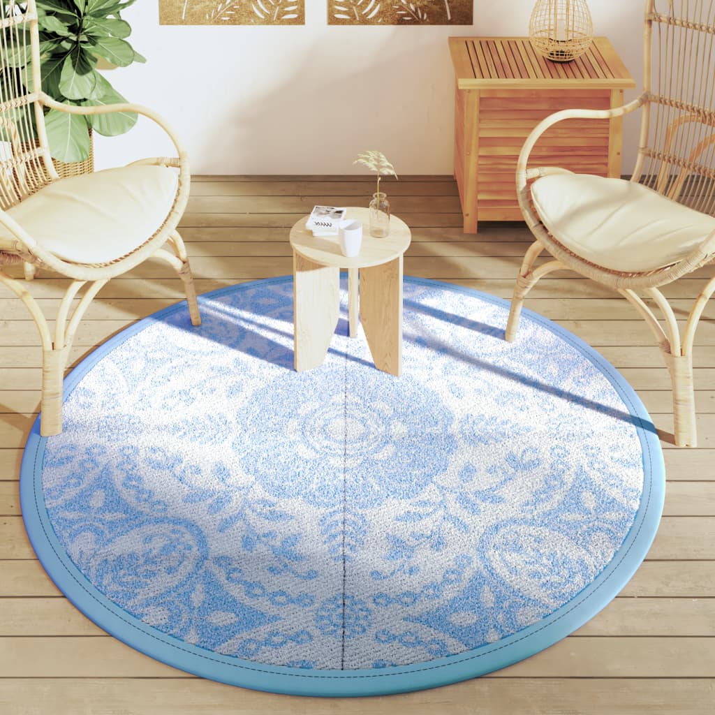 vidaXL Covor de exterior, ARAKIL bleu, Ø160 cm, PP vidaXL Covor de exterior, ARAKIL bleu, Ø160 cm, PP