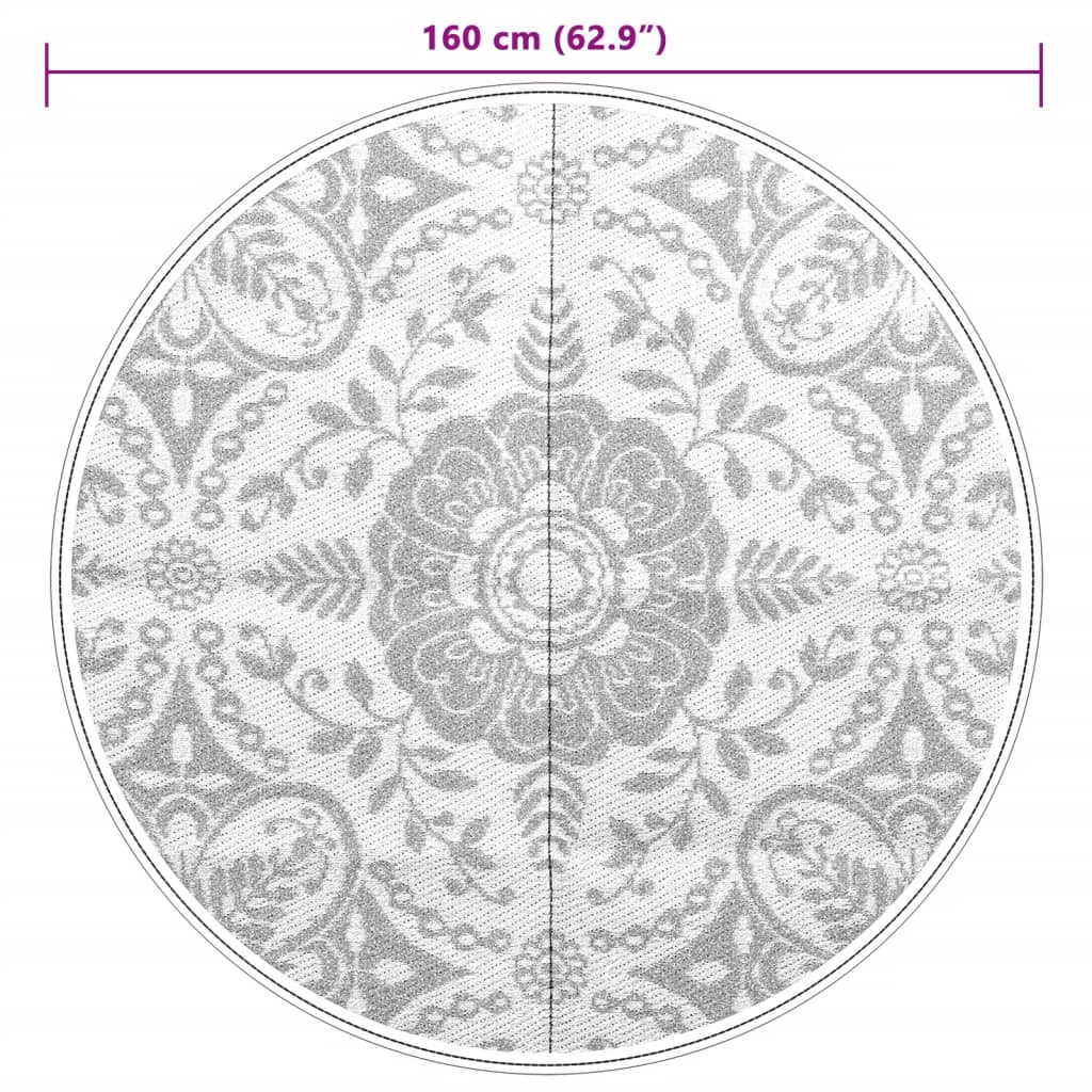 vidaXL Covor de exterior, ARAKIL bleu, Ø160 cm, PP vidaXL Covor de exterior, ARAKIL bleu, Ø160 cm, PP
