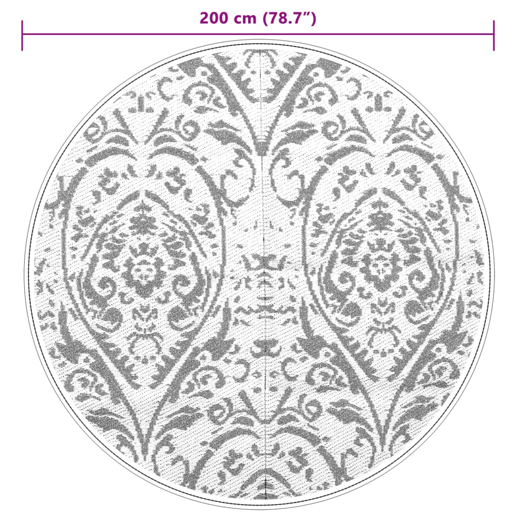 vidaXL Covor de exterior, ARAKIL portocaliu și alb, Ø200 cm, PP vidaXL Covor de exterior, ARAKIL portocaliu și alb, Ø200 cm, PP