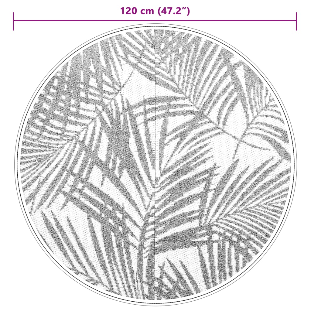 vidaXL Covor de exterior, ARAKIL verde, Ø120 cm, PP