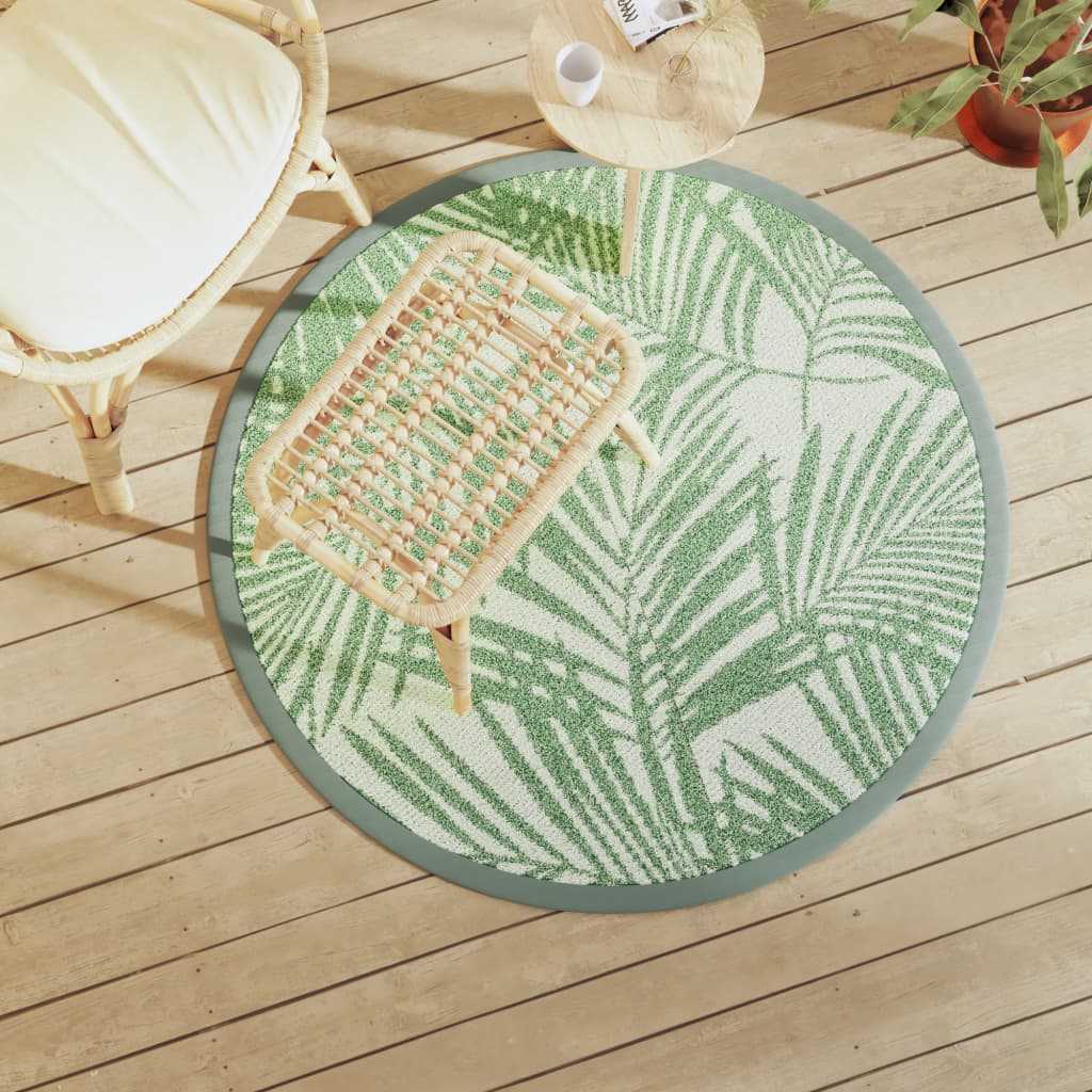 vidaXL Covor de exterior, ARAKIL verde, Ø120 cm, PP