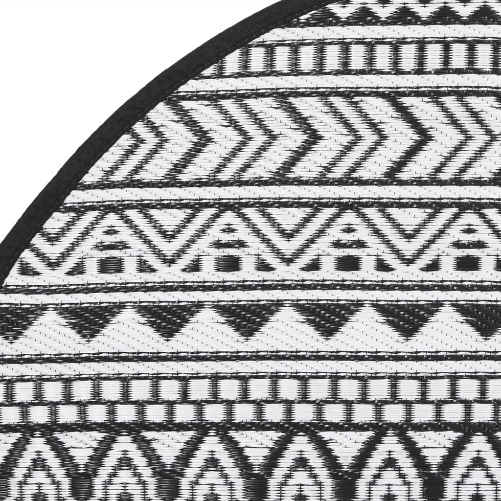 vidaXL Covor de exterior, ARAKIL negru, Ø120 cm, PP vidaXL Covor de exterior, ARAKIL negru, Ø120 cm, PP